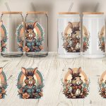 Glass Can Wrap Bunny and Flower on Sale - Image 4