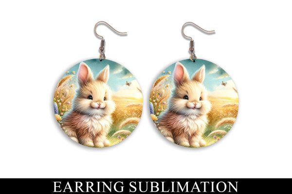 Cute Bunny Round Earrings Design For Cheap