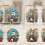 Glass Can Wrap Bunny and Flower on Sale - Image 5