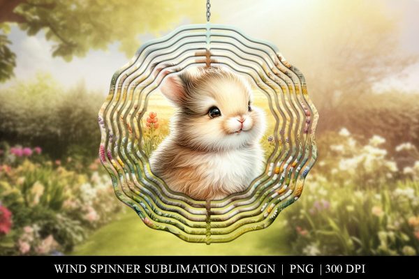 Adorable Bunny Wind Spinner Sublimation Design Fashion