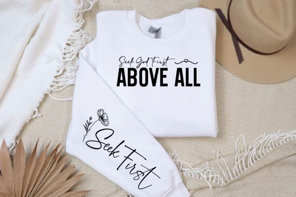 Seek God First, Above All Sleeve SVG Design Online now - Image 3