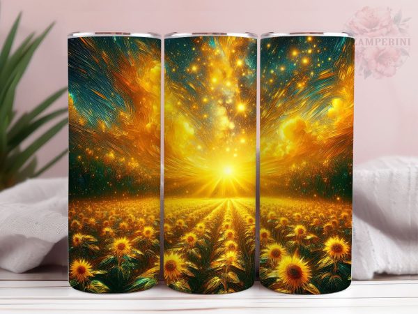 Yellow Sunflower Glitter 20oz Tumbler Wrap PNG, Sunflower Tumber Png, Straight & Tapered Tumbler Wrap, Instant Digital Download Fashion