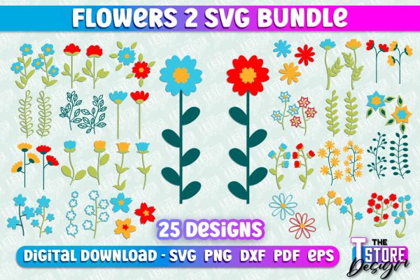 Flower SVG Design | Flower Templates | Leaf & Botanical Elements v.2 Discount