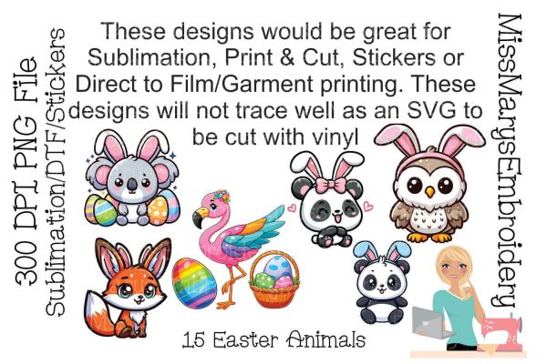 15 Cute Easter Animals | Easter Clipart | Easter Sublimation Sale - Image 2