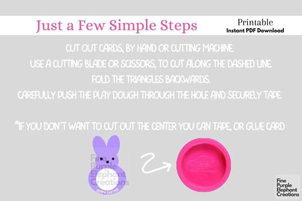 Printable Play Dough Easter Bunny Marshmallow Peeps Digital Paper Playdoh Cards Discount - Image 3