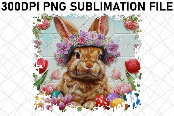 Whimsical Easter Joy: 3D Sublimation Art For Sale