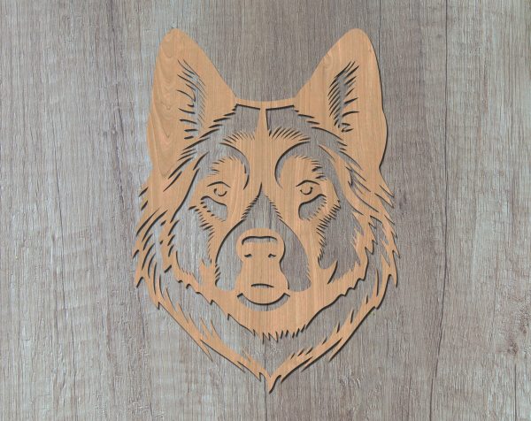 Akita Laser SVG Cut File, Akita Glowforge File, Akita DXF, Akita Wall Art SVG Online now - Image 2