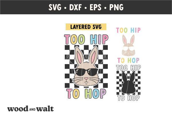 Too Hip To Hop SVG | Kids Easter Shirt SVG Online Sale - Image 2