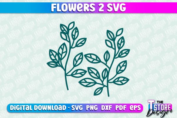 Flower SVG Design | Flower Templates | Leaf & Botanical Elements v.2 Online Sale