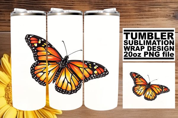 Spring Symphony: Butterfly Sublimation Wrap - 20oz Tumbler Online now