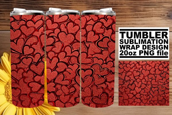 Chic Sparkly Red Glitter Sublimation for 20oz Tumblers Fashion