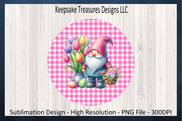 Spring Gnome Wind Spinner Sublimation Design Template, Gnome Wind Spinner, Spring Wind Spinner PNG, Spring Patio Décor, Digital Download Online Sale