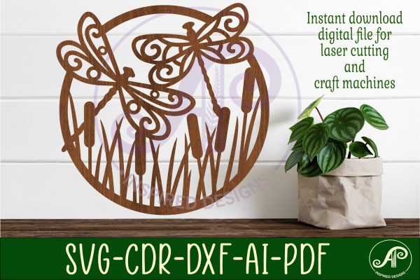 Dragonflies wall art sign, SVG file. vector file Online now