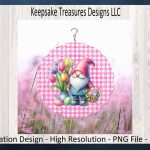 Spring Gnome Wind Spinner Sublimation Design Template, Gnome Wind Spinner, Spring Wind Spinner PNG, Spring Patio Décor, Digital Download Online Sale - Image 2
