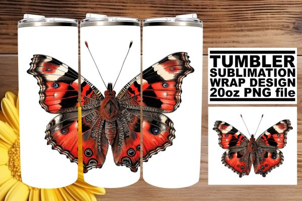 Pastel Flutter: Butterfly Sublimation Wrap - 20oz Tumbler Sale
