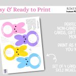 Printable Play Dough Easter Bunny Marshmallow Peeps Digital Paper Playdoh Cards Discount - Image 2
