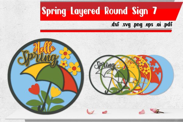 Spring Layered Round Sign 7 on Sale
