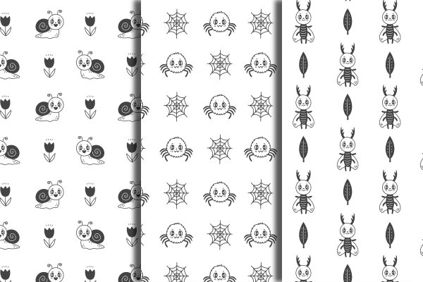 Retro Insects Doodle Seamless Patterns Online - Image 4
