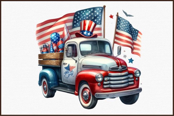4th of July Watercolor Clipart Bundle Hot on Sale - Image 2