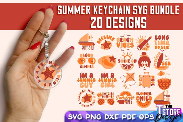 Summer Keychain SVG Design | Sea & Ocean SVG Quotes | Quotes Design on Sale