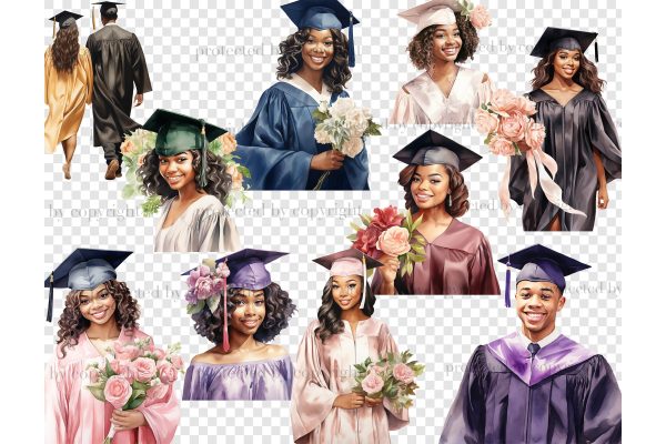 Graduation Black Girl Clipart | Graduate Clipart PNG Online Hot Sale - Image 4