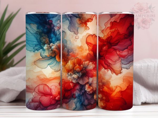 Vibrant Colorful Alcohol Ink 20oz Tumbler Wrap PNG, Abstract Tumber Png, Straight & Tapered Tumbler Wrap, Instant Digital Download Supply