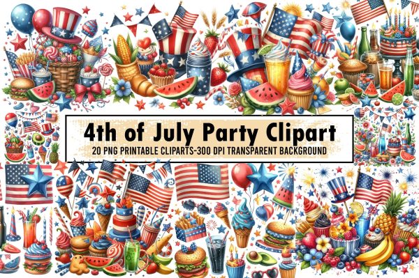 4th of July Party Clipart Sale