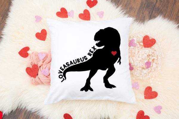 Loveasaurus Rex SVG - Valentine Dinosaur SVG For Sale - Image 2