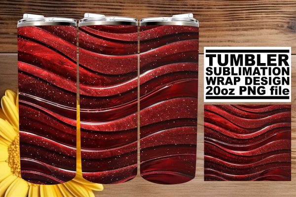 Glamorous Sparkly Red Glitter Sublimation for 20oz Tumblers Cheap