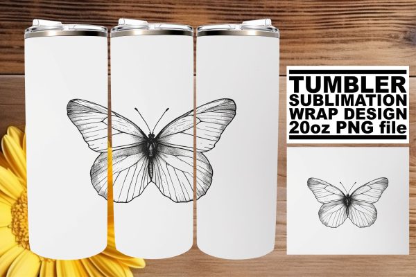 Enchanted Flight: Butterfly Sublimation Wrap for 20oz Tumblers Sale