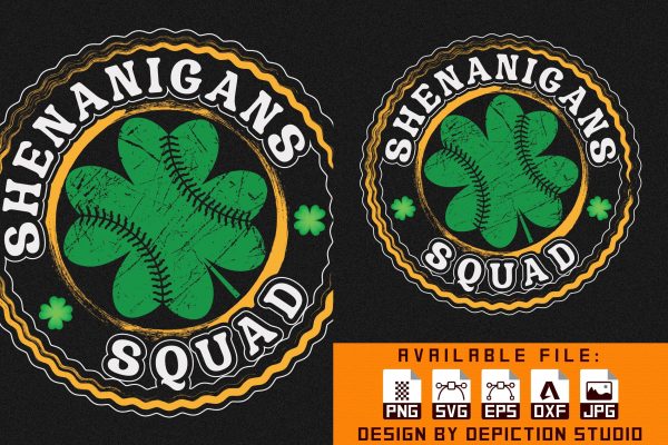 Patrick s Day Shenanigans Squad T-Shirt, Shamrock Shirt, Saint Patrick s Shirt Print Template Online - Image 2