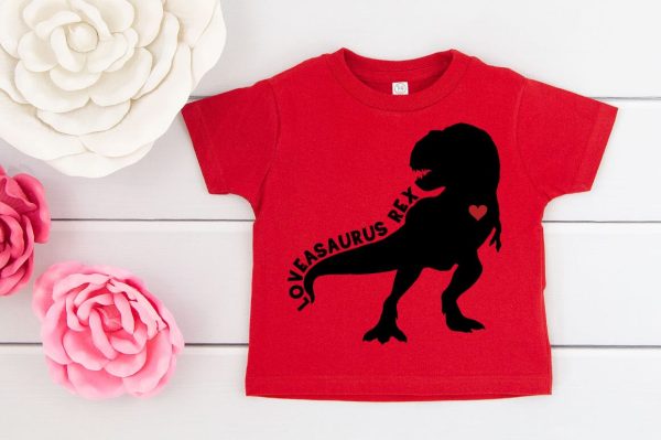 Loveasaurus Rex SVG - Valentine Dinosaur SVG For Sale - Image 4