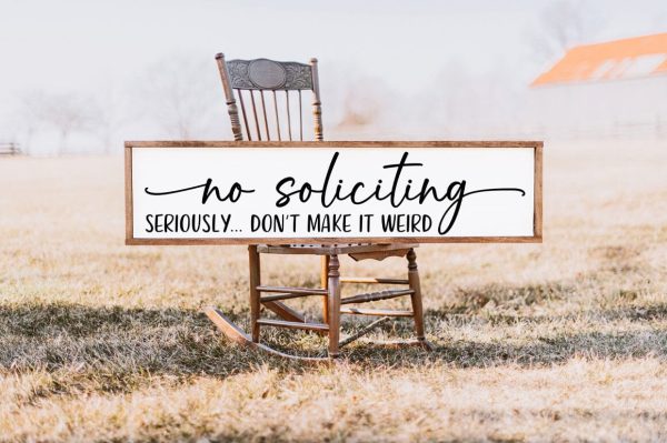 Funny No Soliciting Door Hanger Design - Silhouette SVG with Sarcastic Quote Supply - Image 3