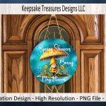 Spring Showers Bring May Flowers, Spring Gnome Wreath Attachment, Sublimation PNG Template, Spring Home Decor, Digital Download Online Hot Sale - Image 3