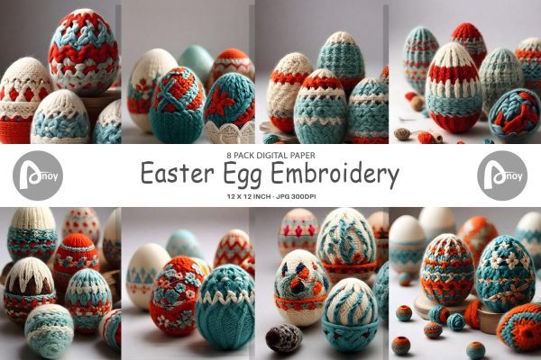 Digital Paper Easter Egg Embroidery For Sale