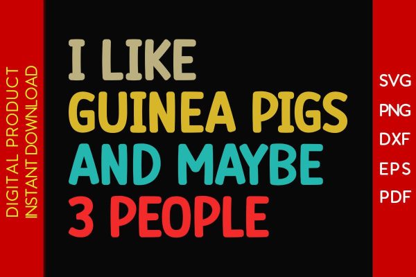 I Like Guinea Pigs And Maybe 3 People SVG PNG PDF Cut File Sale