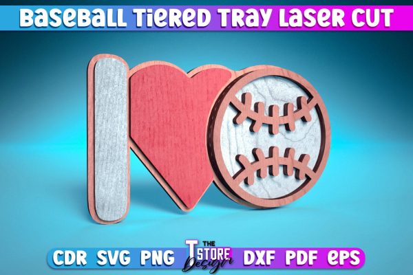 Baseball Tiered Tray Laser Cut | Tiered Tray Laser Cut Design | CNC Files Cheap