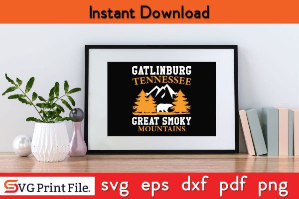 GATLINBURG TENNESSEE GREAT SMOKY MOUNTAINS Camping SVG PNG Craft Cut File For Discount - Image 2
