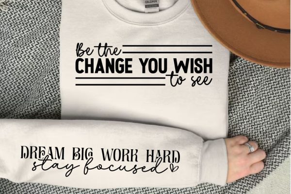 Be the change you wish to see Sleeve SVG Design For Sale - Image 3