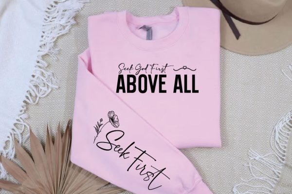 Seek God First, Above All Sleeve SVG Design Online now - Image 2