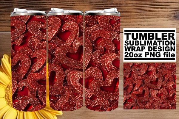 Exquisite Red Glitter Pattern Tumbler Design for Tumblers For Sale