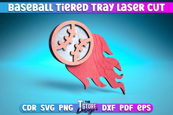 Baseball Tiered Tray Laser Cut | Tiered Tray Laser Cut Design | CNC Files Fashion