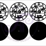 Beach scene wall clock laser cut files, SVG file. For Sale - Image 4
