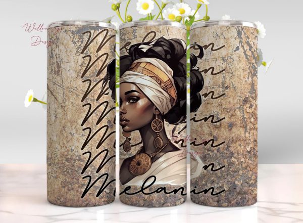 Black Girl Magic Tumbler, Black Girl Magic Tumbler Wrap, Afro American Women Gift, Sublimation Design, 20oz Skinny Tumbler Wrap Template PNG on Sale