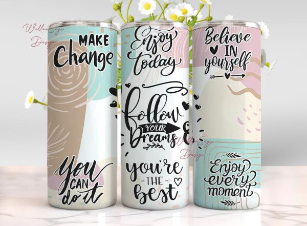 Positive Affirmation Tumbler Wrap, Inspirational Quotes, Positive Quotes, 20 oz Skinny Tumbler Sublimation Designs Downloads PNG Online Hot Sale