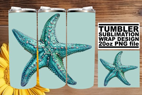 Oceanic Escape Tumbler Wrap, Sublimation Design, 20oz, Vibrant Fish Art, Coastal Watercolor For Sale