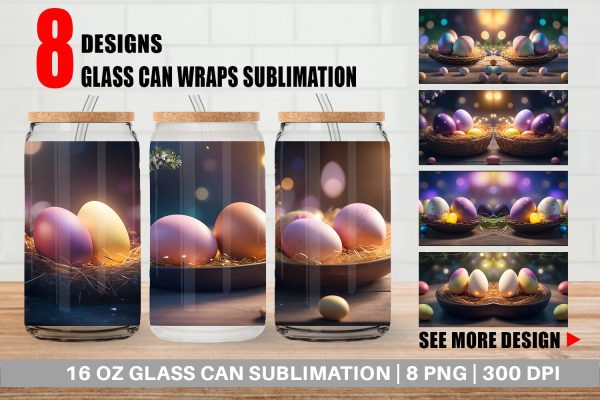Glass Can Wrap Easter Egg Bokeh For Discount