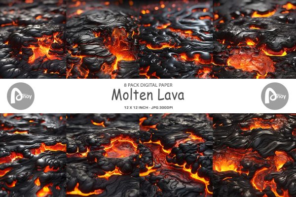 Digital Paper Molten Lava Fashion