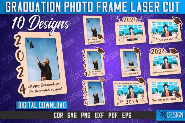 Graduation Photo Frame Laser Cut Bundle  | Photo Frame Design | CNC File For Sale