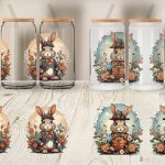 Glass Can Wrap Bunny and Flower on Sale - Image 3